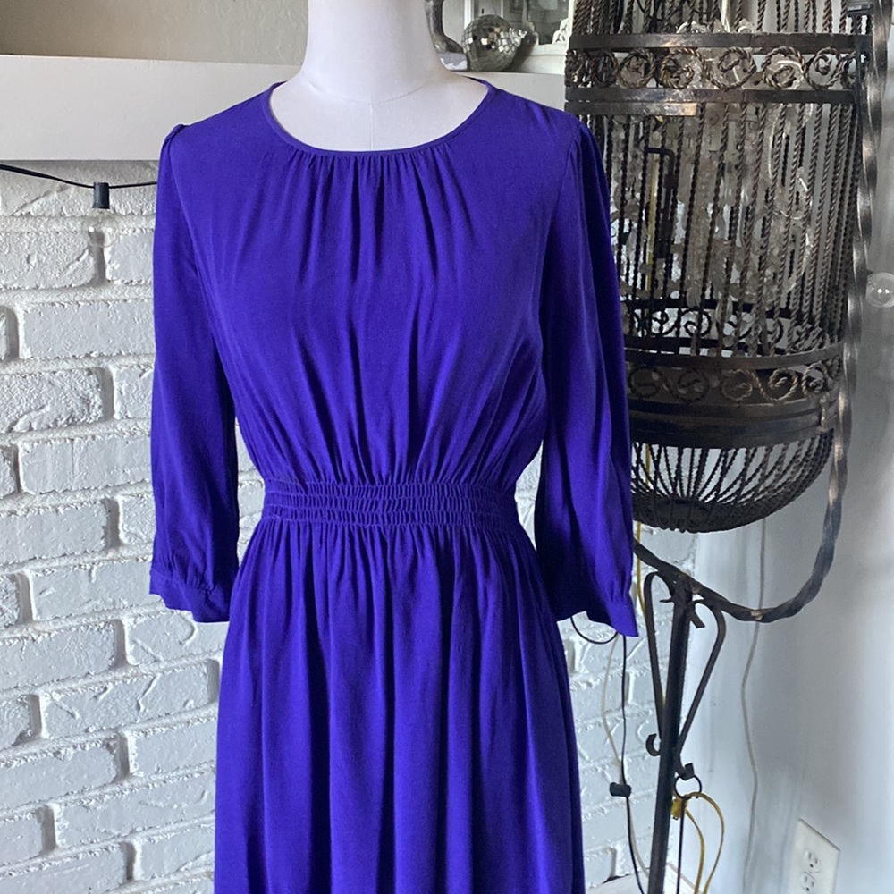 KATE SPADE New York ZARI DRESS CREPE ELASTIC SHIRRED WAIST FIT FLARE 8 - Picture 3 of 10